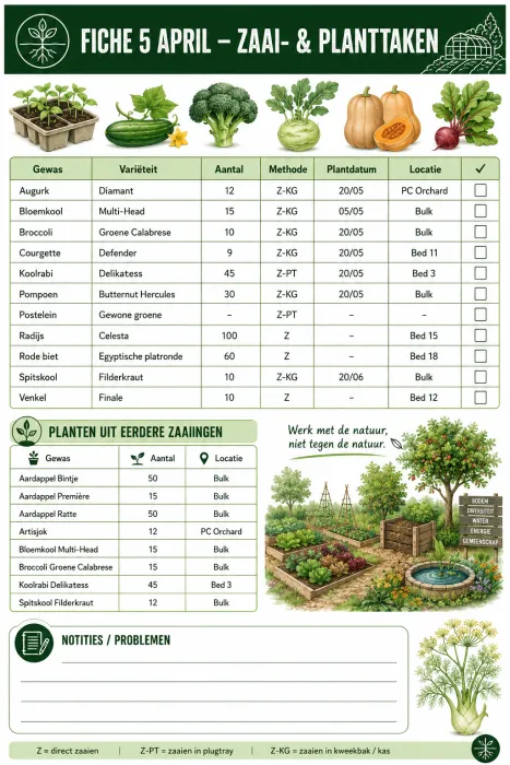APR.5 Sowing & Planting Plan Sowine & Planting Fiche