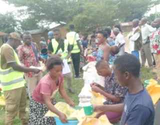 PEACE Foundation donating food and non food items to community members affected by flooding, landslides and displacement in western Uganda. This is done in light of the fair share permaculture principle which informs the Foundations humanitarian and development emperative and values. 